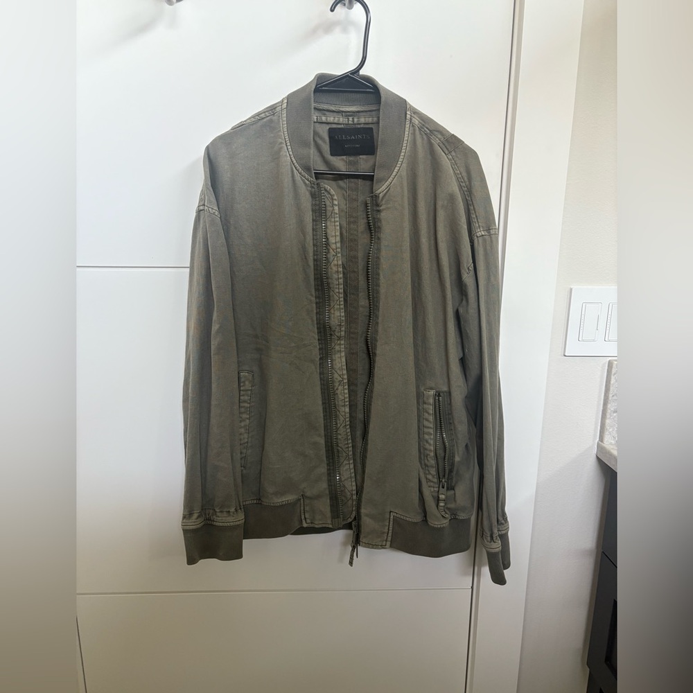 All Saints Khaki Bomber Jacket